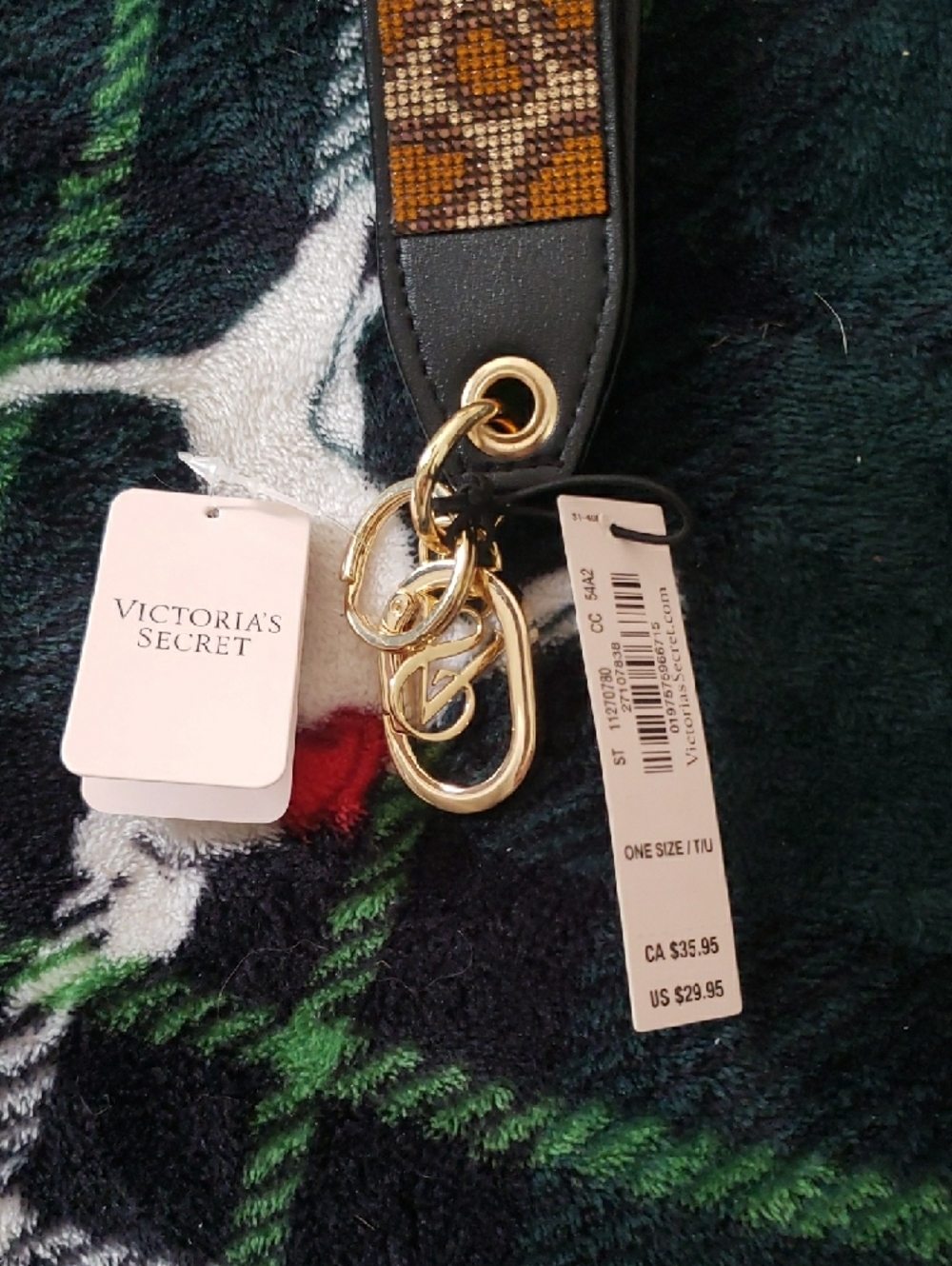 Victoria's Secret Leopard Print Wristlet Key & Card Holder with Gold Hardware - Picture 3 of 3